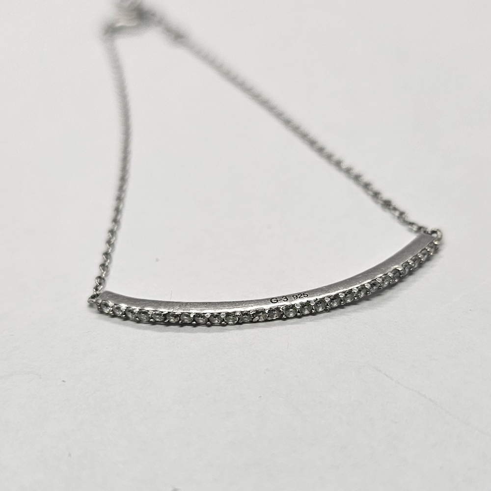 Sterling Silver Bar Crystal Bracelet